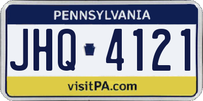 PA license plate JHQ4121