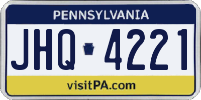 PA license plate JHQ4221