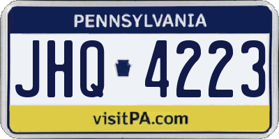 PA license plate JHQ4223
