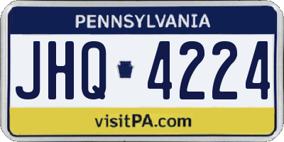 PA license plate JHQ4224