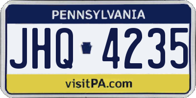 PA license plate JHQ4235