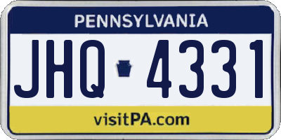 PA license plate JHQ4331