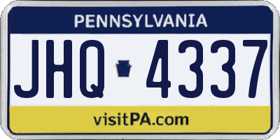 PA license plate JHQ4337