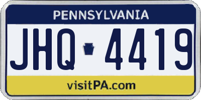 PA license plate JHQ4419