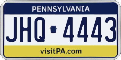 PA license plate JHQ4443