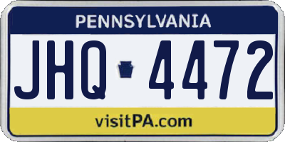 PA license plate JHQ4472