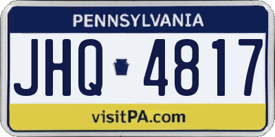 PA license plate JHQ4817