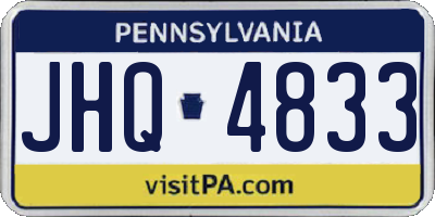 PA license plate JHQ4833