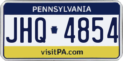 PA license plate JHQ4854