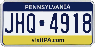 PA license plate JHQ4918