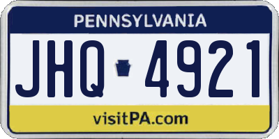 PA license plate JHQ4921