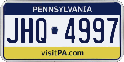 PA license plate JHQ4997
