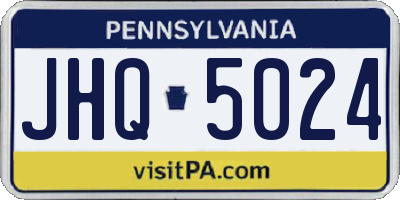 PA license plate JHQ5024