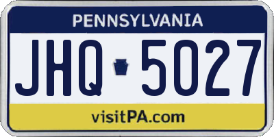 PA license plate JHQ5027
