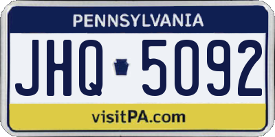 PA license plate JHQ5092