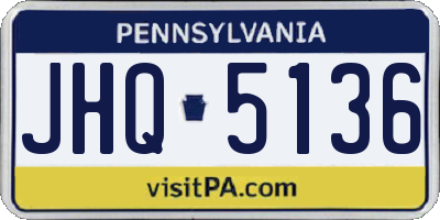 PA license plate JHQ5136