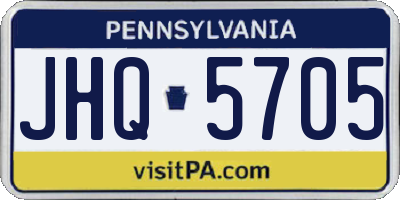 PA license plate JHQ5705