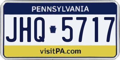 PA license plate JHQ5717