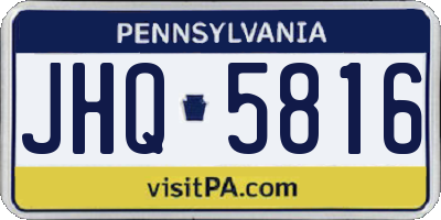 PA license plate JHQ5816