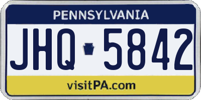 PA license plate JHQ5842