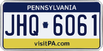 PA license plate JHQ6061