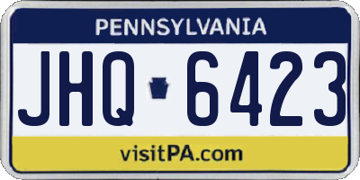 PA license plate JHQ6423