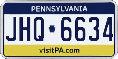 PA license plate JHQ6634
