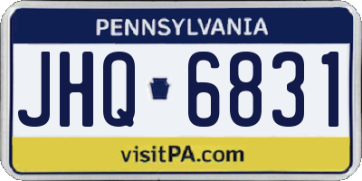 PA license plate JHQ6831