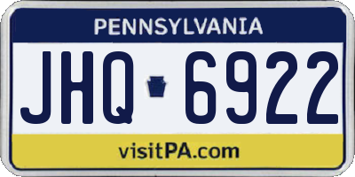 PA license plate JHQ6922