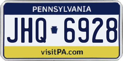 PA license plate JHQ6928