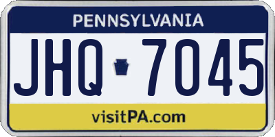 PA license plate JHQ7045