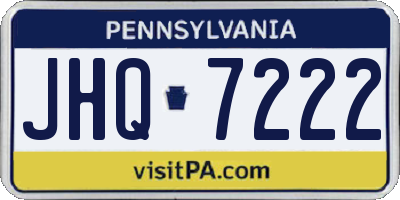 PA license plate JHQ7222