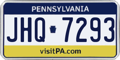 PA license plate JHQ7293