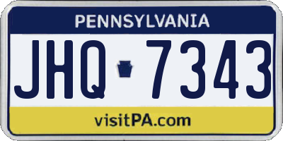 PA license plate JHQ7343