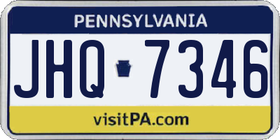 PA license plate JHQ7346