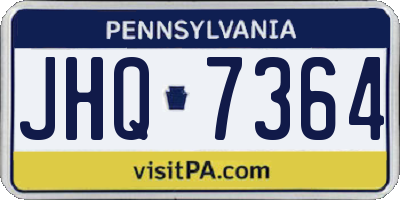 PA license plate JHQ7364