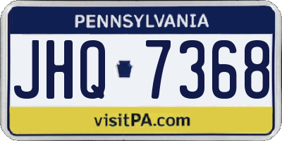 PA license plate JHQ7368