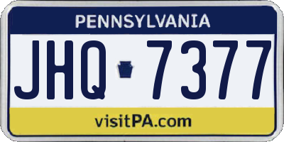 PA license plate JHQ7377