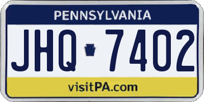 PA license plate JHQ7402