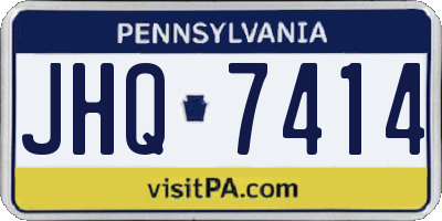PA license plate JHQ7414