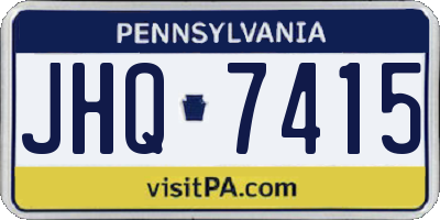 PA license plate JHQ7415