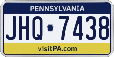 PA license plate JHQ7438