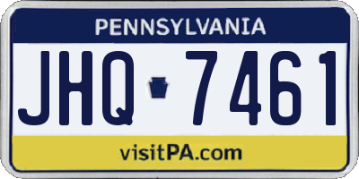 PA license plate JHQ7461