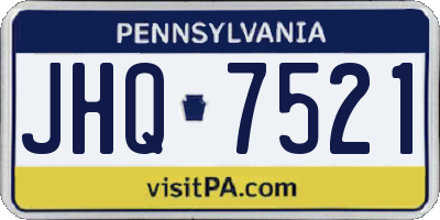 PA license plate JHQ7521