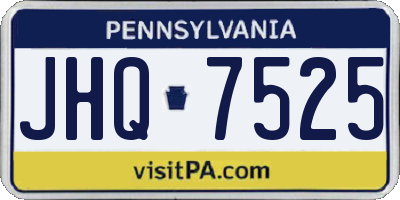 PA license plate JHQ7525