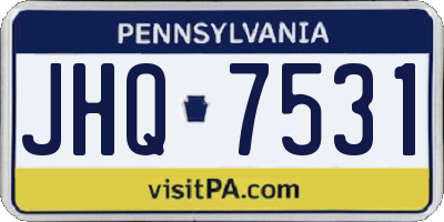 PA license plate JHQ7531