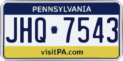 PA license plate JHQ7543