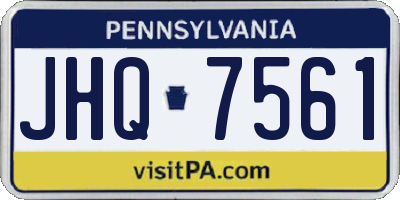 PA license plate JHQ7561