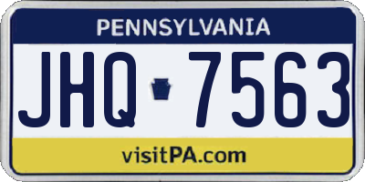 PA license plate JHQ7563