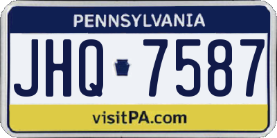 PA license plate JHQ7587